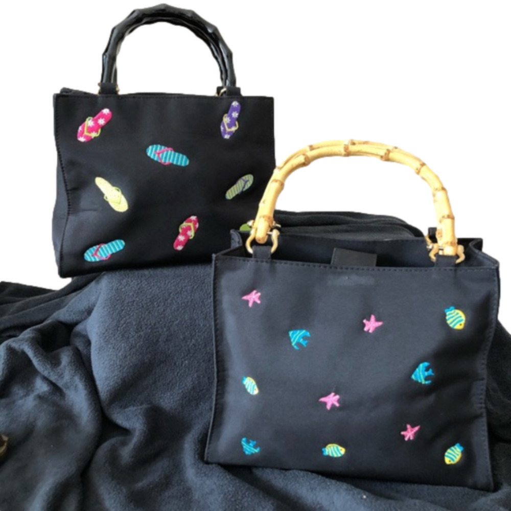 Embroidered Summertime Bags, like new